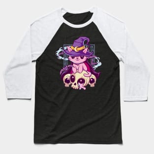 Skull Cat Kawaii Gothic Baseball T-Shirt